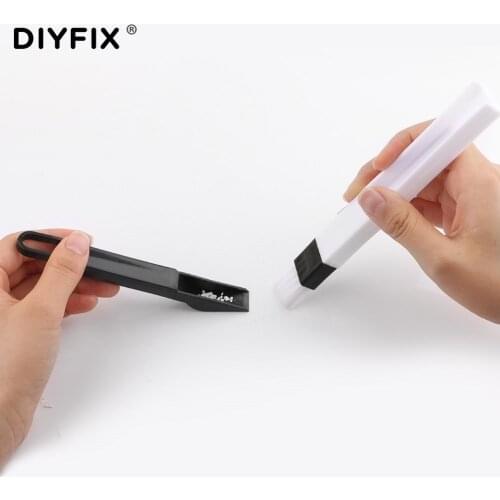DIYFIX Dust Cleaning Brush with Dustpan Folding Nylon Cleaning Brush Multipurpose for Keyboard Nook PCB Repair Cleaning Tool Set