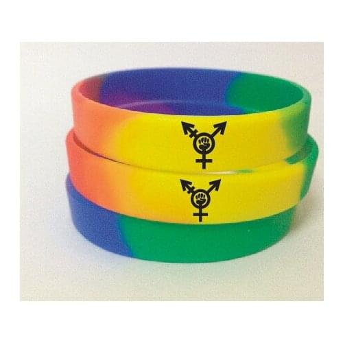 Fighting jointLogo Silicone bracelet Six-color Rainbow Gay Pride Rainbow Colour Bracelet .Multi-color bracelet Free shiping