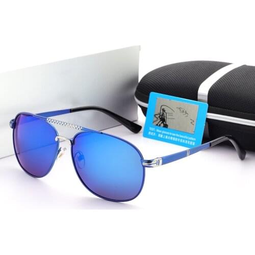 Vintage Brand Sunglasses Men Mercede Metal Blue Polarized Driving Fishing Glasses Night Vision Goggles Photochromic Eyewear 753