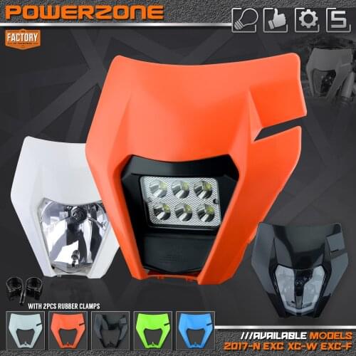 Powerzone Headlight Headlamp For KTM SX F EXC XCF SMR 2014 15 16 Motorcycle Dirt Bike MX Enduro Supermoto With H4 Bulb