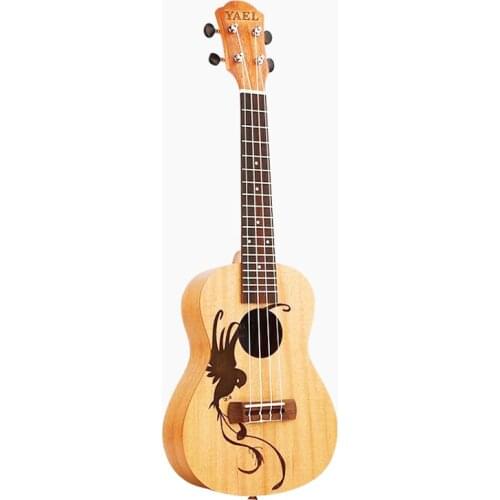 Top Quality 23 Inch 4 Strings Ukulele Rosewood Fretboard Hawaiian Mini Guitar Music Instrument Auspicious Bird Ukelele UK2304
