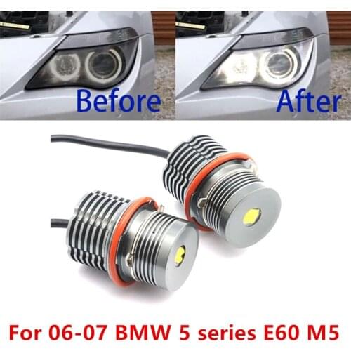 High Power 6000K 80W White LED Marker Day light IP65 16 LED for 06-07 BMW 5 series E60 M5 LED angel eyes light