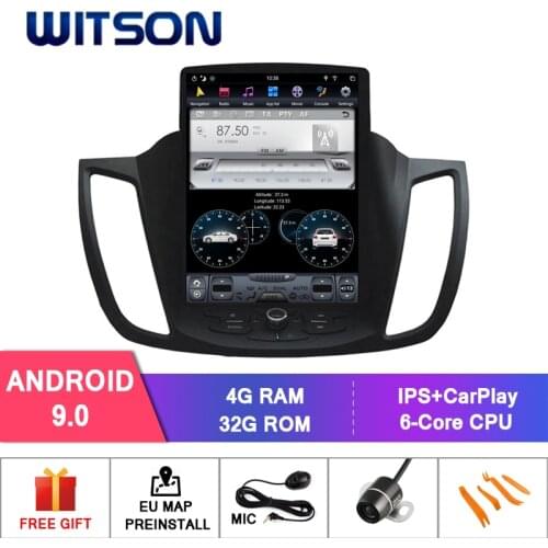 WITSON Android 9.0 TESLA STYLE For FORD KUGA 2013-2014 4GB 32GB GPS NAVIGATION AUTO STEREO VERTICAL SCREEN+DVR/WIFI+DAB+OBD+TPMS