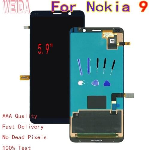 WEIDA 5.9" For Nokia 9 LCD Display Touch Screen Digitizer Assembly with Tool TA-1004 TA-1005