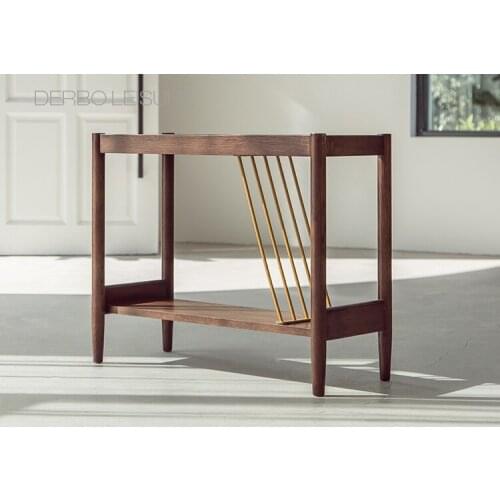Modern Classic Loft Fashion Nordic Design Luxury Solid Wooden wood Long rectangle sofa corner Side Table storage shelves 1PC