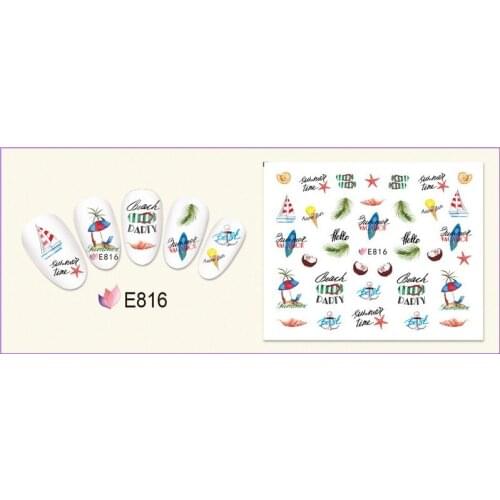 11 PACKS / LOT NAIL ART 3D SIMULATION BACK ADHESIVE NAIL STICKER TROPICAL PLANT FLAMINGO BIRD FRUIT WATER MELON E809-819