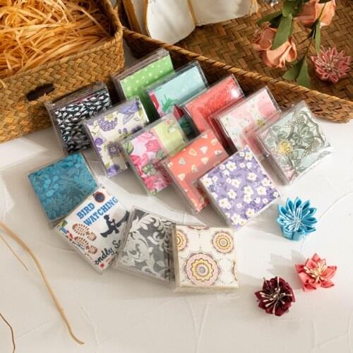 2.16x2.16 Inch 50 Pieces Assorted Pre-Cut Print Cotton Cloth Square Bundle Quilt Craft Fabric Patchwork DIY Sewing Scrapbooking