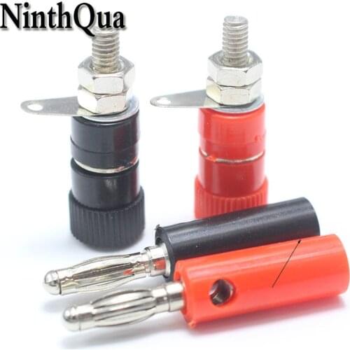 2Pair Black Red 4mm Binding Post Speaker Terminal Banana Plug Socket Jack Connectors Instrument Light Tools