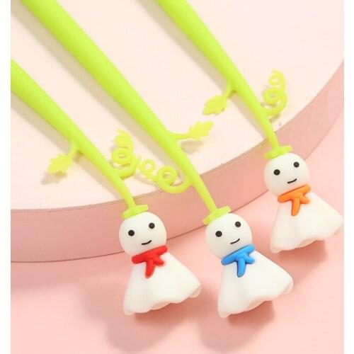 36PCS Korean-Style Cartoon Imp Full Silicone Color Gel Pen Cute Ghost Swing Signature Pen Handwriting Pen Stationery