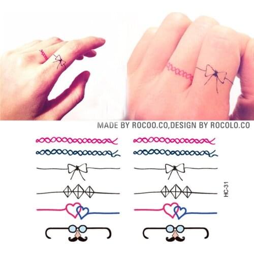 5Pcs Waterproof Temporary Tattoo Sticker Small Size Tattoo Stickers Miniature Finger Patterns For Girl Women Men Party Supplies