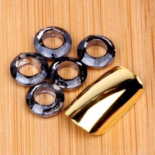 50pcs/pack 8mm Round Shape Angle Rings Glass Hollow Crystal Chameleon Cabochom Jewelry Nail Art DIY Garments Dress Decoration