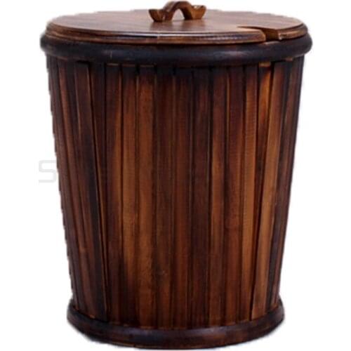 Tea ceremony accessories bamboo tea water bucket waste tea leaf drain solid wood trash can residue bucket
