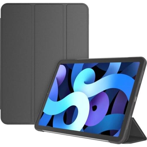 Case For iPad 10.9 Inch Air 4th Generation 2020 PU Leather +TPU Shell Transparent Soft Silicone Magnetic Tri-Folding Back Cover