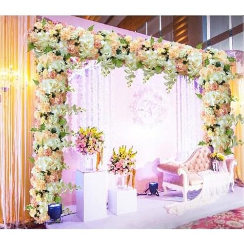 100 x25CM Artifical Rose Hydrangea Styles Flower Rows for Wedding Party Arch and T Station Decoration Flowers DIY Supplies
