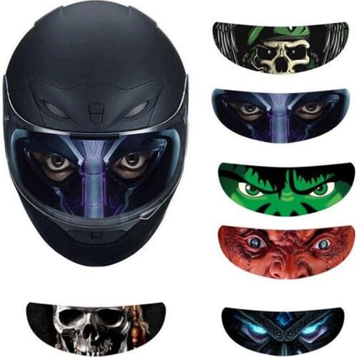 Motorcycle Helmet Decoration Sticker Detachable Racing Helmet Lens Visor Cool Applique Personality Film Translucent Lens Decal