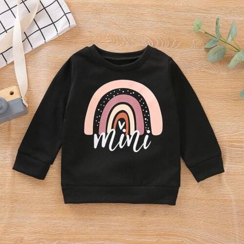 Children Clothes For Autumn Winter Little Boy T-shirts Cartoon Rainbow Girl Tops Kids Fall Sleeves Clothing Boys Casual Wear 2-6