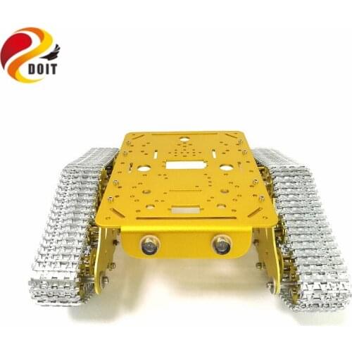 DOIT MTS300 All Metal Tank Chassis RC Tank Model Tracked Car Shock Absorption Chassis with Dual DC 12V Motor+Metal Tracks