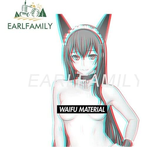 EARLFAMILY 13cm x 8.6cm for Makise Kurisu Waifu Car Styling Stickers Anime Decal Vinyl Car Wrap Graffiti Windshield Laptop Decor