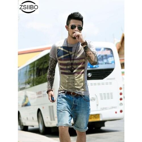 ZSIIBO TX82 Tops Tees Short Sleeve t shirt Man Mens T-shirt mens brand fashion round neck T shirt Factory sales factory price