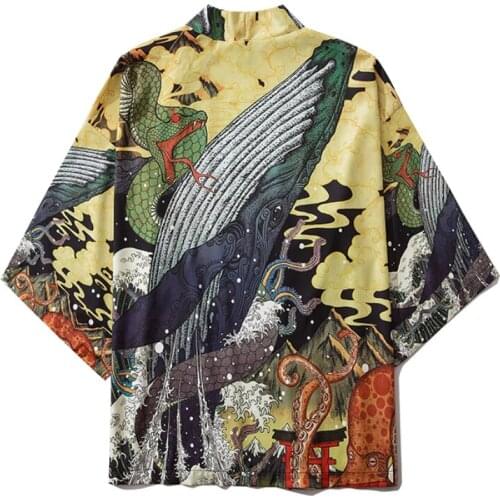 Kimono Cardigan Anime Printed Yukata Sunscreen Harajuku Outerwear Blouse Vintage Summer Japanese Style Women Haori Clothing