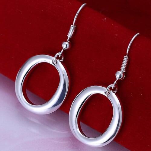 Classic 925 Sterling Silver Simple Fashion Round Shape Drop Earrings For Women Wedding Bijoux Brinco Big Sale