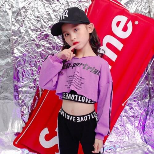 Girls Loose Jazz Modern Ballroom Dancing Costumes Clothing Suits Kids Childrens Hip Hop Dance Wear Costumes Black Jogger Pants