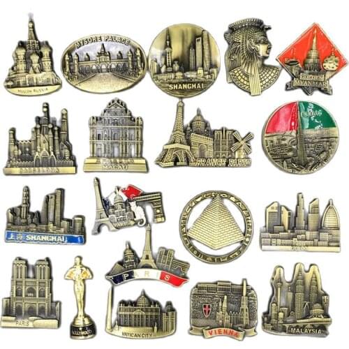 Metal Premium 3D Stereo Refrigerator Sticker Fridge Magnet Souvenir Tourist Souvenir Attractions Home Kitchen Decoration