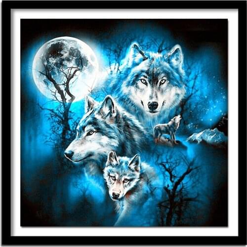 New Diamond Embroidery Wolf 3D Diy Daimond Painting Kit Square Full Rhinestone Pasted Needlework Homedecor Diamond