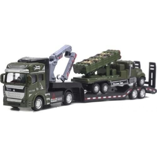 Educational Wear-resistant Detachable Head Army Trailer Tractor Truck Model Toy for Child Entertainment