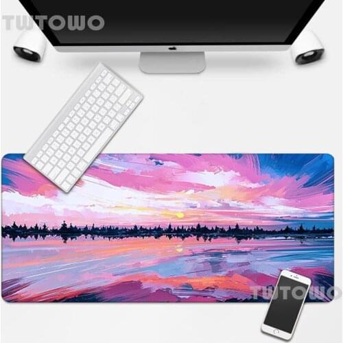 Pink Sunset Art Simple Mousepad Gaming Keyboard Pad Desk Mat Mouse Mat Natural Rubber Gamer Computer Hot Sell Mice Pad Home