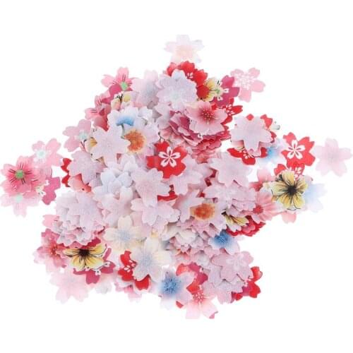 440Pcs Edible Cake Topper Sakura Shaped Cupcake Decoration (Assorted Style)