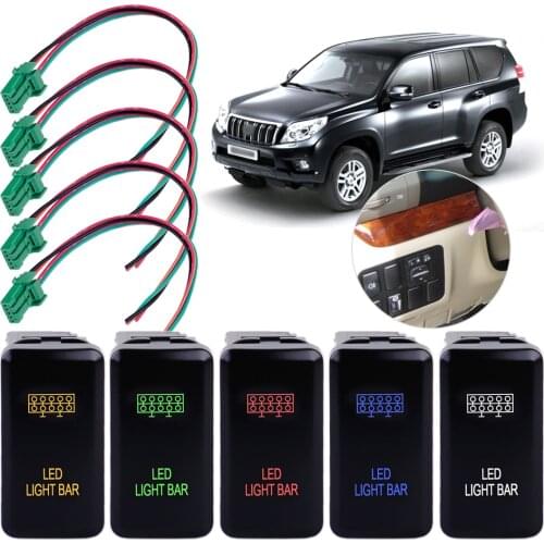 CITALL 12V LED Fog Light Push Button Switch with Harness Wire Fit For Toyota FJ Cruiser Prado Landcruiser Hilux Tacoma