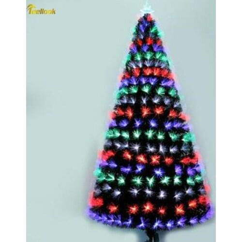 Teellook 2.1M / 210CM encryption green four-color light fiber head Christmas tree belt led luminous lantern Christmas
