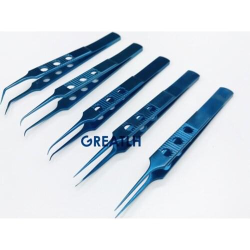 Titanium Micro Tweezers Eyelid Tweezers 10.5cm Tooth Platform forceps Ophthalmic microsurgical Instruments