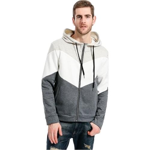 Long Sleeve Hoodies Brand Hoodie Men Streetwear Three Color Stitching Splice Hoodies Streetwear Fashion Hoody