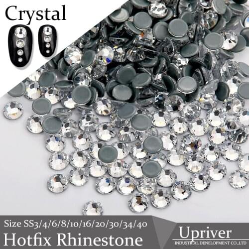 Upriver A++ Bright Strass Best Quality SS3-SS40 Crystal Hotfix Rhinestone 1440pcs/288pcs/144pcs For Garment Accessories