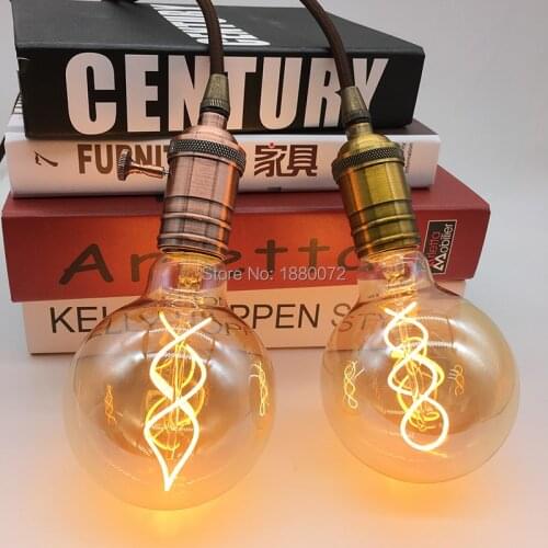 Dimmable Vintage Soft Led Filament Bulbs G95 Spiral Gold Tint retro style soft led filament lamp