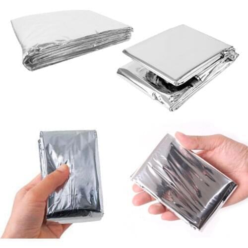 WaterProof Emergency Survival Camping First Aid Sliver Rescue Blanket Foil Thermal Warm Insulation Curtain For Camping Shelter