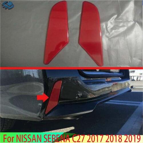 For NISSAN SERENA C27 2017 2018 2019 Red plastic rear tail fog lamp light warning reflector trim