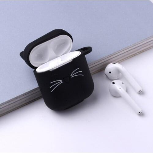 1pc For Airpods 2 Case Cute Cat Cartoon Protective Cover with Lovely Lanyard Silicon Cover for Air Pods Wireless Earphone Case