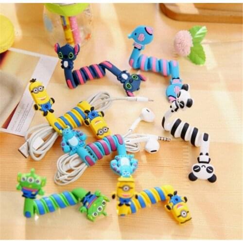 1PC Data Cable Winder Line Cord Lovely Cartoon Cable Winder Earphone USB Charging Data Line Wire Cord Tie Organizer Wrap Holder