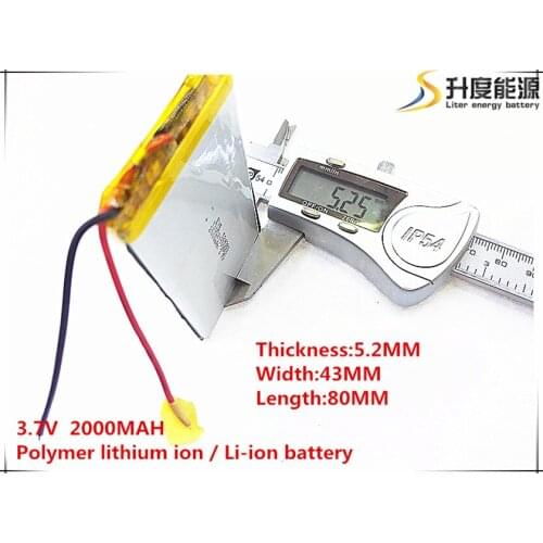 10pcs [SD] 3.7V,2000mAH,[524380] Polymer lithium ion / Li-ion battery for TOY,POWER BANK,GPS,mp3,mp4,cell phone,speaker