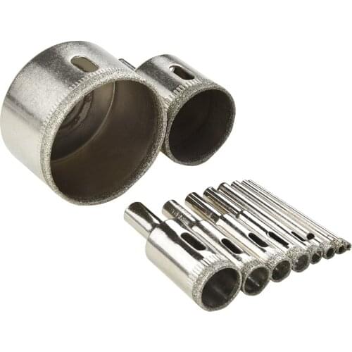10xDiamond Holesaw 3mm-50mm Drill Bit Cutter Tile Ceramic Glass Porcelain Marble