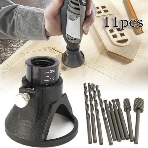 11pcs Rotary Tools Mini Drill Bit Set Cutting HSS Routing Router Grinding Bits Milling Cutters for Wood Carving Tool