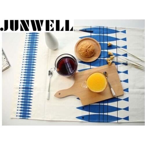 2pcs/lot 46X70cm Linen/ Cotton Fish Printing Dishtowel Kitchen Towel Cleaning Cloth Tea Towel Ultra durable pano de prato