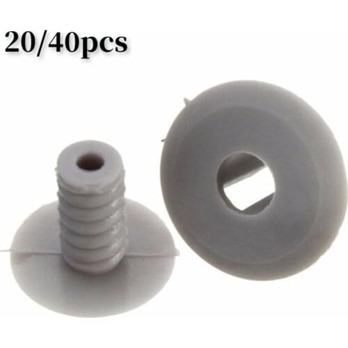 20/40pcs Grey Trim Panel Lining Clips Plastic Fastener Light Grey For VW Volkswagen T4 T5 Transporter Eurovan Light