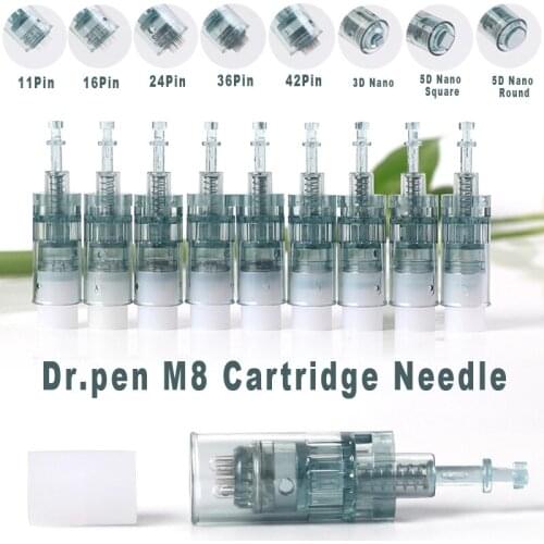 50Pcs Dr.pen M8 Derma Pen Bayonet Cartridge Needle Tips For ULTIMA -M8 MTS Microneedling 11 16 24 36 42 Pin Round Nano Skin Care