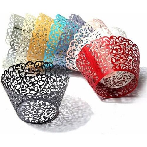 50pcs Moon Cake/ Cupcake Packaging Box Baby Shower Handmade Cake Decoration Lace Laser Cut Cupcake Wrapper Liner Gift Box