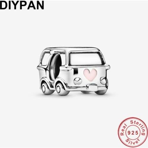 925 Sterling Silver Camper Van Charm Fit Original Pandora Charms Silver 925 Bracelet Charm Bead Jewelry Berloque