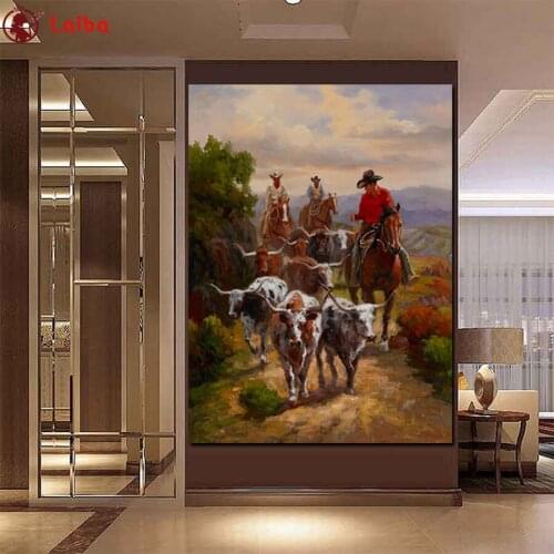 Diamond embroidery Abstract art, cowboy, bull diamond painting cross stitch 5d full square round drill 5d puzzles